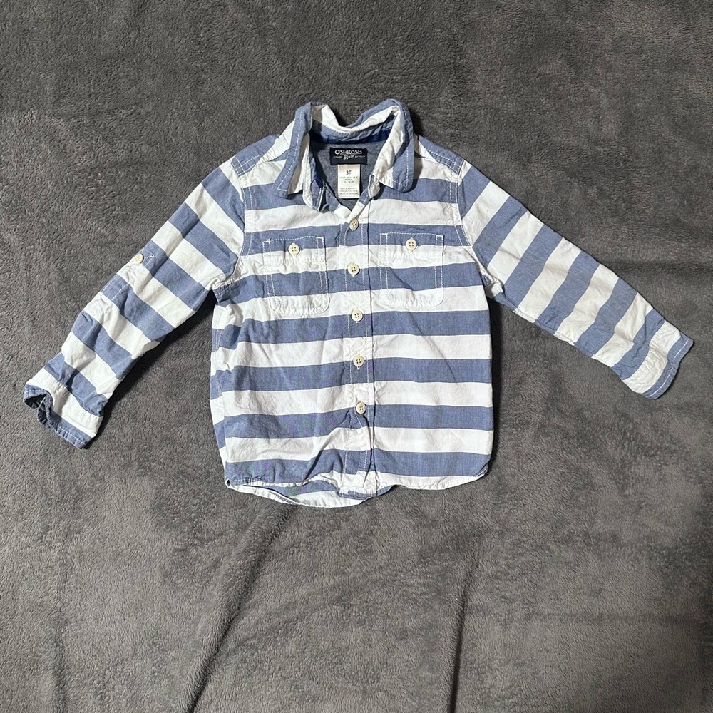 Oshkosh long sleeve Toddler Boys 100% Cotton Button Down Shirt